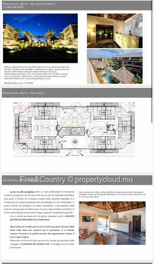 Reception & Office Space for Sale – Domaine des Alizées, Grand Baie